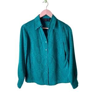 Laura Scott Vintage Teal Blue Top Size 6P